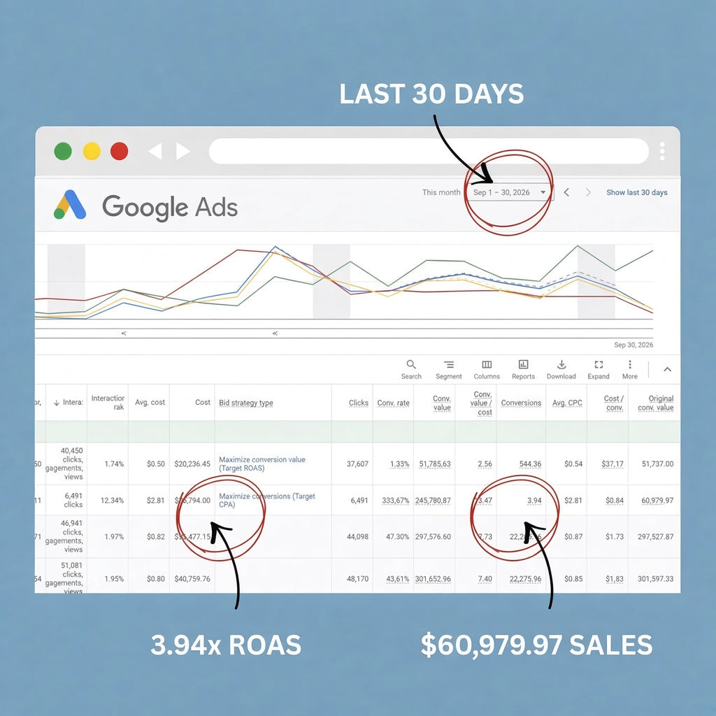 September 2026 Case Study: Breaking Down a 3.94x ROAS Month and the Target CPA Strategy Behind It